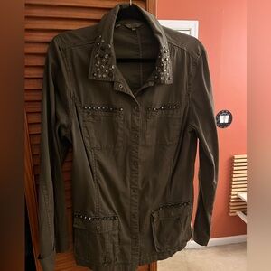 Guess green jacket with studs